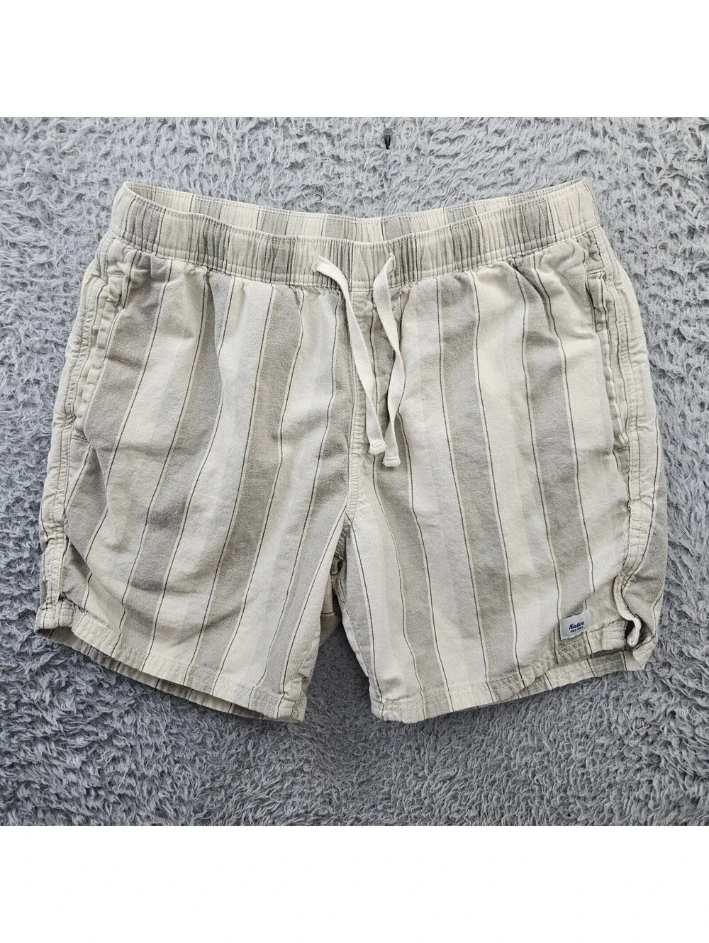 Katin Shorts Mens Medium Striped Drawstring Linen Beach Surf Breathable